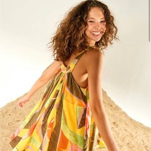 Farm Rio Yellow Garden mini dress